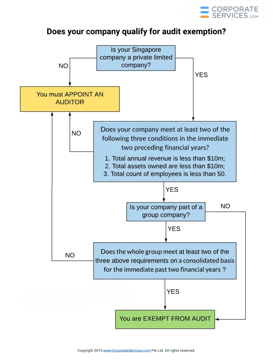 Singapore Private Limited Company Audit Exemption Diagram